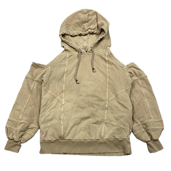 Retrofete Revolve Washed Terry Cold Shoulder Hoodie Women's S - Picture 1 of 9